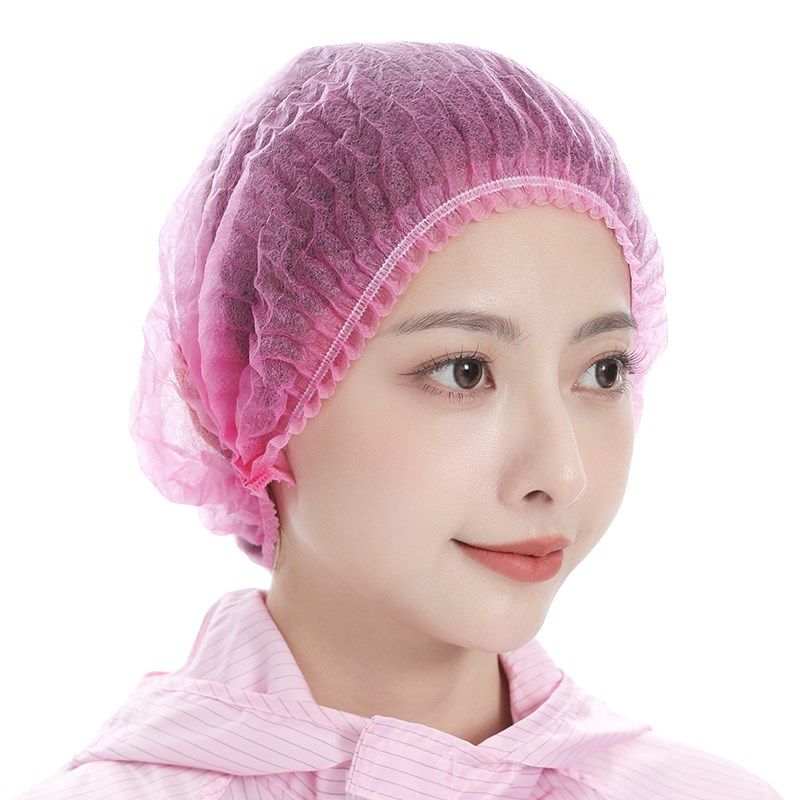粉色帽子加厚一次性透气防尘无纺布网帽车间餐饮食品条形头套男女,居家日用,头部防护用品,淘宝优惠券,粉丝福利购,淘宝优惠卷