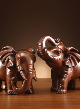 铜欣祥紫铜大象摆件客厅办公室家居装饰品吉祥摆设铜象工艺品摆件