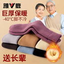 雅鹿老年人保暖加厚袜子超厚加绒毛圈中筒袜秋冬季防臭抗寒老年袜