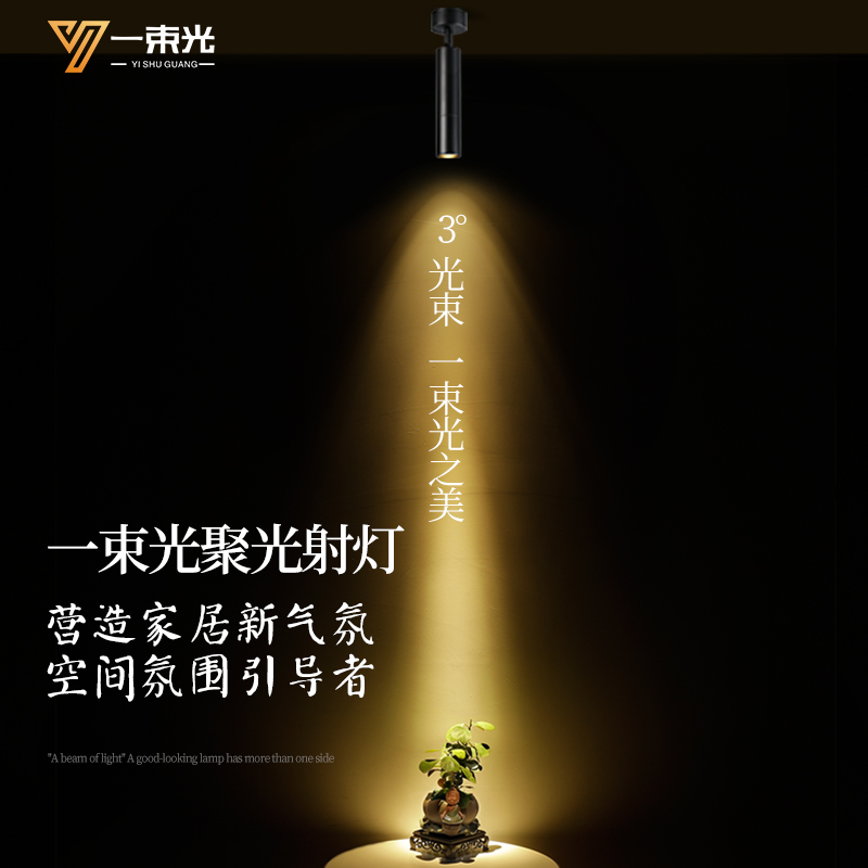 一束光聚光射灯明装吸顶防眩客厅ktv酒吧清吧餐桌西餐厅氛围筒灯