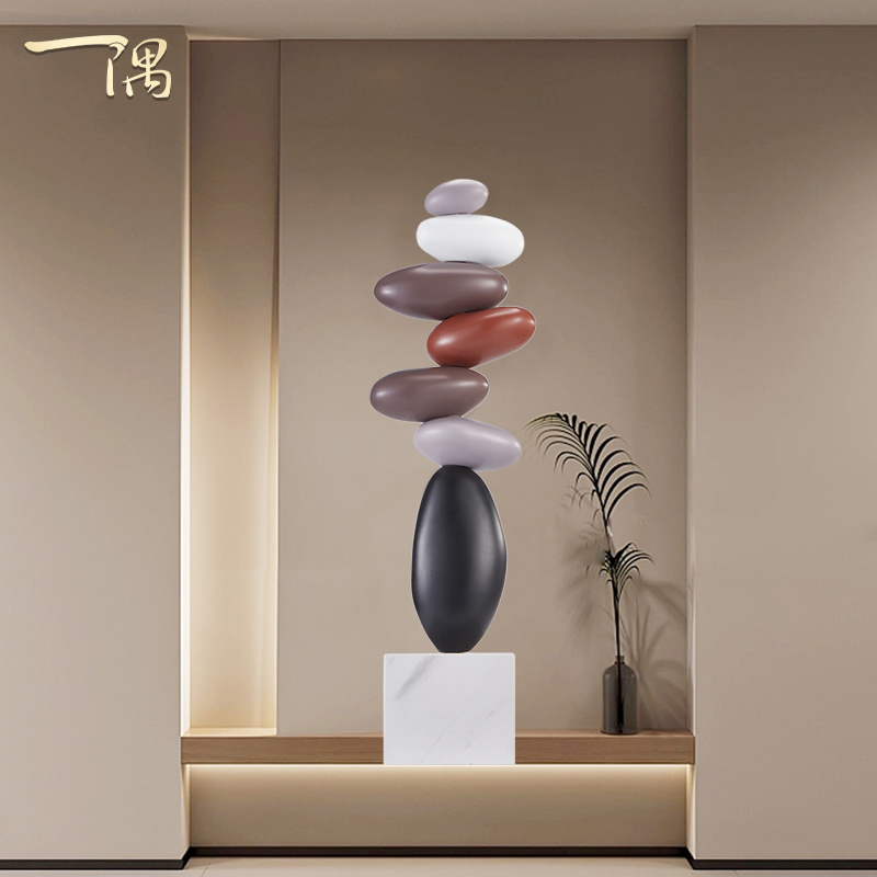 时来运转大型软装落地摆件侘寂风客厅电视柜沙发旁边乔迁新居礼品