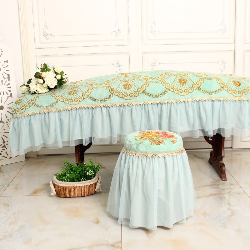 新款复古欧式绿花雪尼尔蕾丝边古筝罩防尘罩古筝琴罩古筝盖布琴套