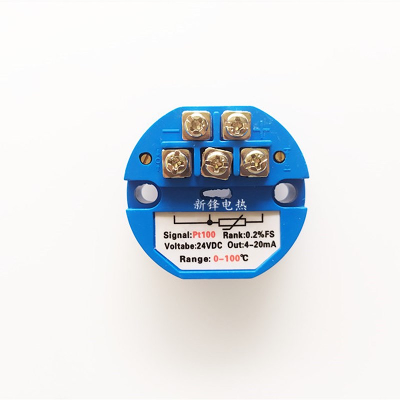 PT100热电阻一体化温度变送器模块4-20mA输出K型热电偶0-10V输出
