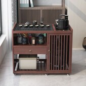 移动小茶桌家用茶台实木茶车茶边几茶盘烧水壶一体茶水柜茶具套装