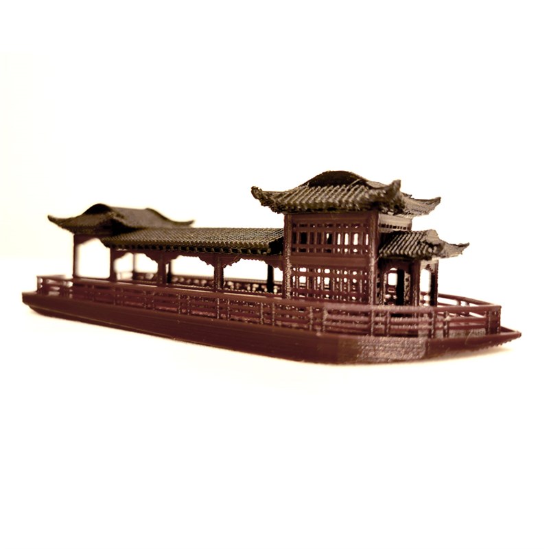 钰书房新品盆景假山吸水石鱼缸装饰配件微景观西湖游船3D打印摆件