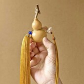 天然葫芦五帝铜钱招财挂件门对门皇冠黄色穗子卧室床头莲花挂饰品