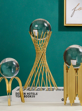 北欧创意玻璃水晶球摆件客厅电视柜办公室书桌酒柜工艺装饰品摆设