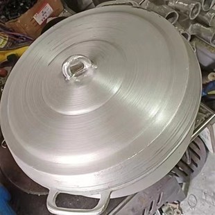 青海产手工加厚带盖平底铝锅馍馍锅锟锅炕锅无涂层车床打磨更光滑
