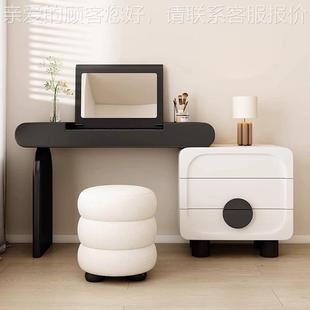 翻盖梳妆台斗柜一体卧室桌小户型化妆伸缩转角熊黑实猫木白化SZT-