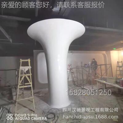 大件璃41892钢白色方柱圆柱工艺品摆件 装柱子玻摆钢饰材玻质件