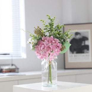 in风雏菊绣球尤加利仿真花束假花摆设客厅茶几桌面花艺插花