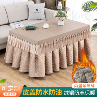 烤火桌子罩新款 取暖烤火炉罩 加厚加绒烤火罩长方形防水防油冬季