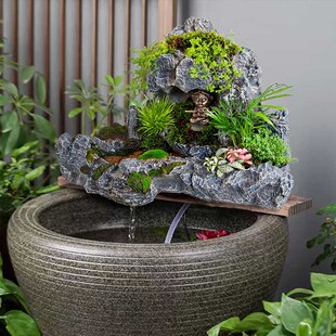 山石派水帘洞孙悟空假山造景流水瀑布庭院园水景观饰