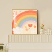 幸运治愈系儿童房装 饰画客厅电视柜摆画奶油风温馨感挂画