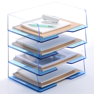 三锐桌面文件架办公前台资料架叠加多层档案盒创意书籍分类架学生