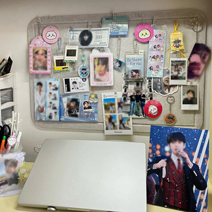 学生宿舍墙面装 饰拍立得照片背景毛毡板墙贴挂件明信片留言软木板