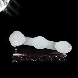 白玉如意天然阿富汗家居业装 饰乔迁客厅玄关玉如意玉石