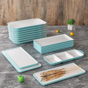 斯堪 纳维亚三聚氰胺盘烧烤配菜盘烧烤盘矩形创意餐盘商业火锅餐