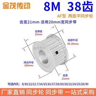 24同步轮 8M38齿AF齿宽21同步带轮内孔8