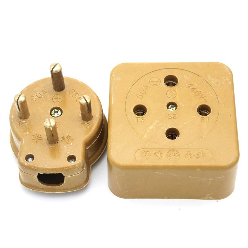 梅峰华峰 三相四线孔芯眼玻璃钢公母玻璃钢工业插座