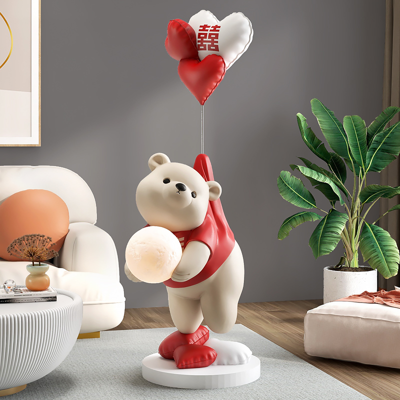 熊客厅大型落地摆件家居饰品电视柜沙发旁摆设灯软装乔迁新居礼品