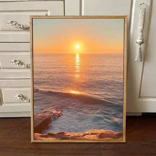 日出 数字油画di圣地亚哥风景级感治愈手工丙烯填色装饰画