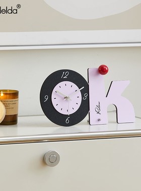 ndld客厅桌面时钟家居饰品入户玄关电视柜酒柜钟表摆放式