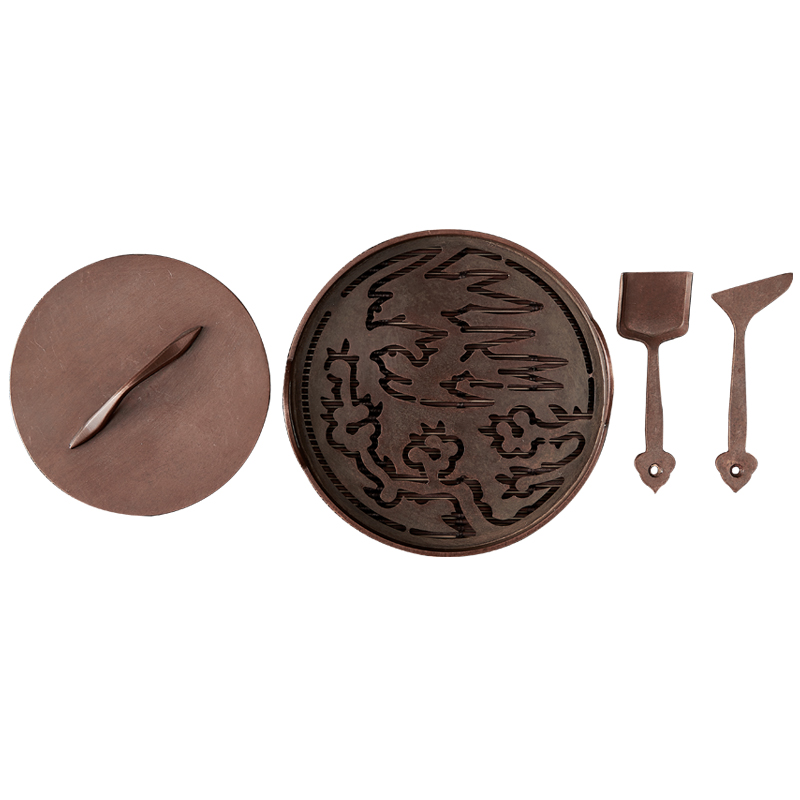 见素香坊督造 杏林春燕香篆 9.8厘米苏工仿古铜器拓印篆香道用品