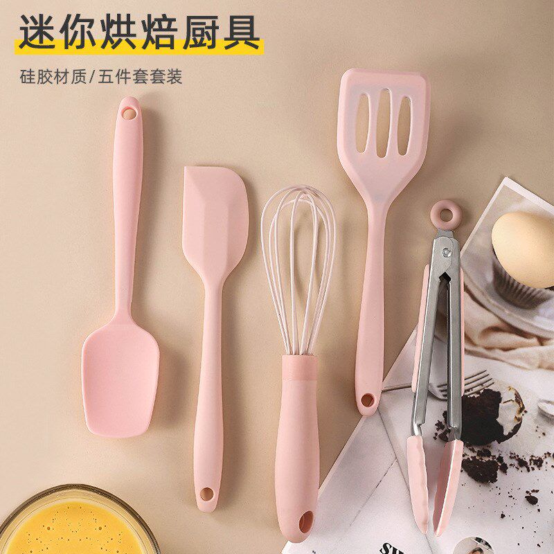 硅胶 5件套厨具套装耐高温宝宝辅食不粘锅铲勺刮家用厨具