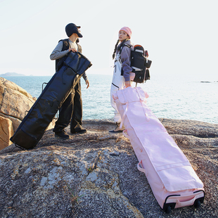 uhznus有司单双板专用滑雪板包干湿分离滚轮可伸缩大容量收纳雪包
