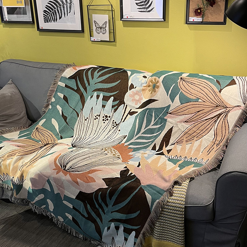 森系小清新休闲毯民宿房间装饰床盖巾沙发毯挂毯沙发巾午睡小毯子,床上用品,休闲毯/毛毯/绒毯,淘宝优惠券,粉丝福利购,淘宝优惠卷