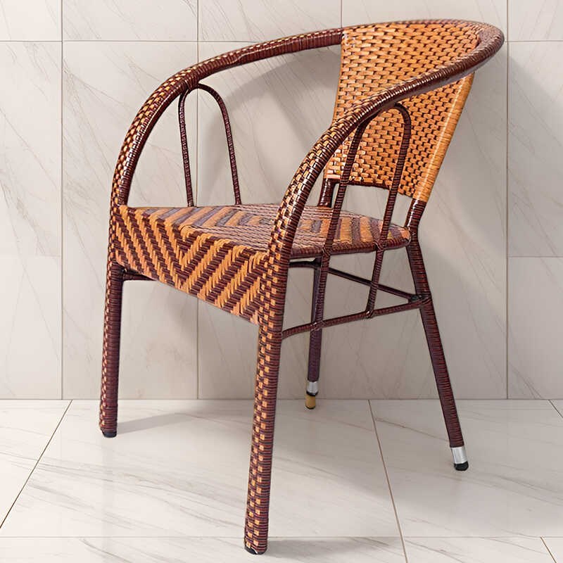 藤椅单人简约藤编现代套户外庭院休闲老人凳子露天阳台花园靠背椅