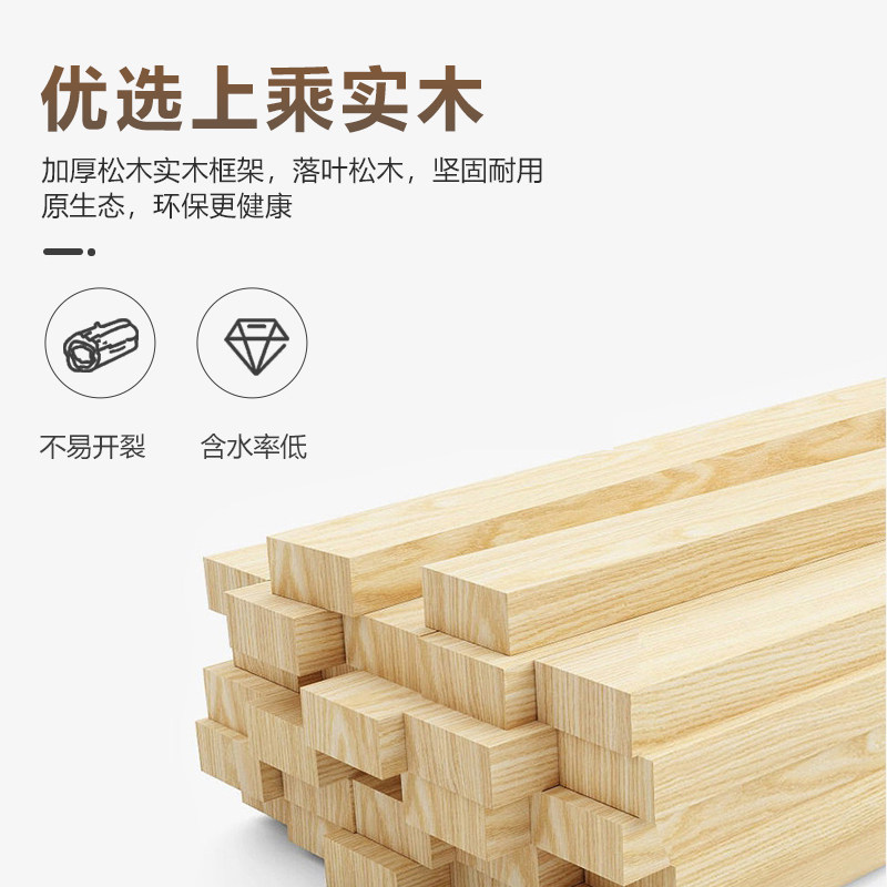 牀板软包现代全实木落地靠背板科技布超牀