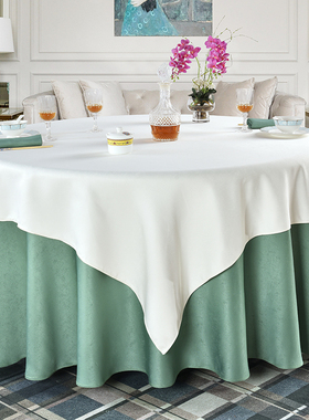 新款酒店圆桌布方台布防水防菌餐桌布桌布加厚定制