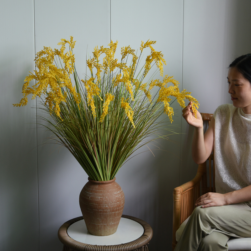 黄稻穗稻谷金黄稻子麦穗塑料水稻假花仿真花婚庆装饰布景跳舞道具