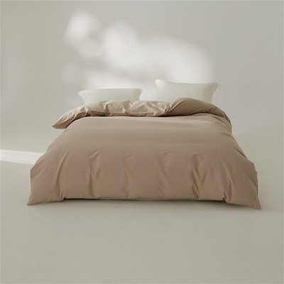秋冬加厚简约纯色全棉50支双股长绒棉磨毛被套单件枕套床笠床单