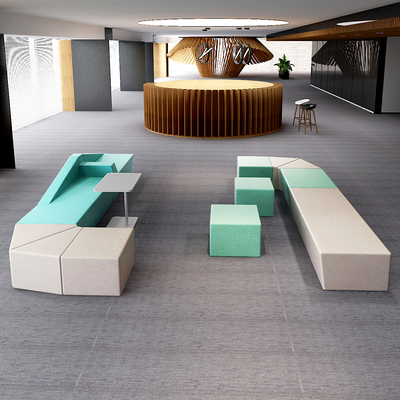 售楼中心会客休息区商场培训机构接待洽谈室拼接布艺办公组合沙发