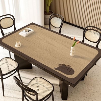 仿实木纹防水防油免洗桌垫原木色餐桌布轻奢高级感茶几桌面保护垫