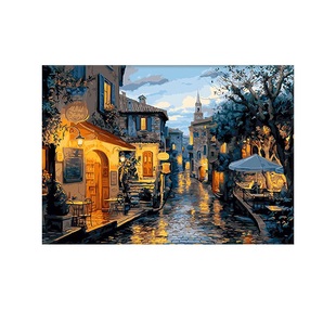 2023diy数字油画复杂手工填色填充中国风风景油画装饰油彩画定制