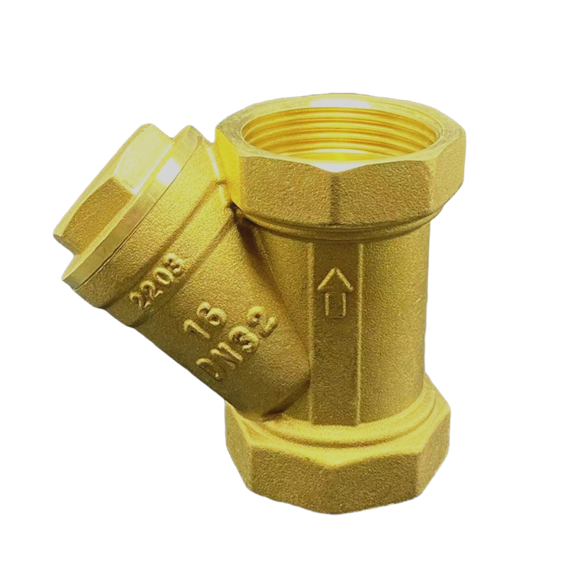 y型过滤器4分6分1寸暖气空调净水器家用水管黄铜加厚前置过滤网阀