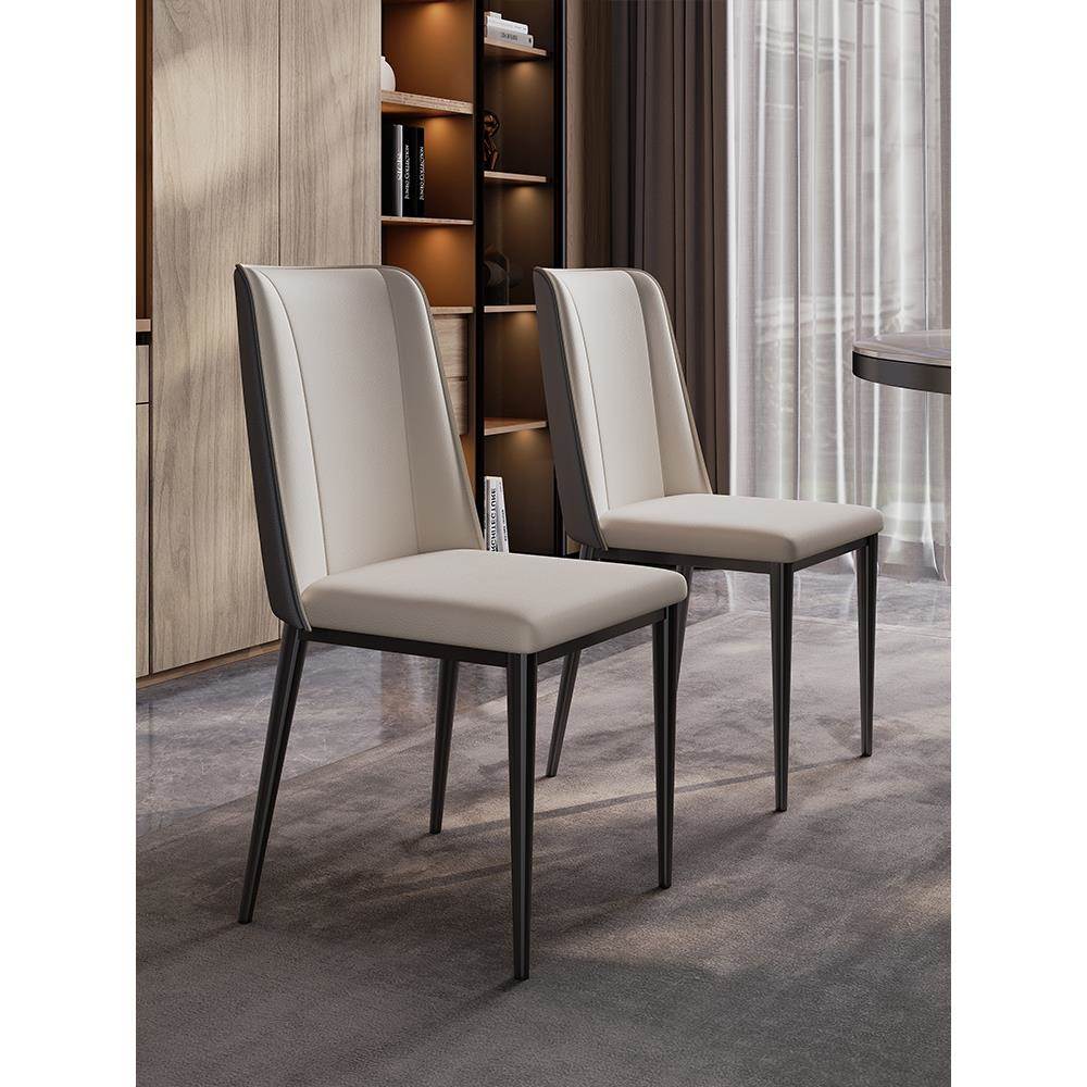 2025年新款餐椅家用现代简约真皮椅子意式极简设计师餐桌椅靠背椅