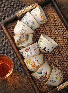 汝窑茶杯开 片可养客杯泡茶家用汝瓷单杯功夫茶具茶盏小茶碗闻香