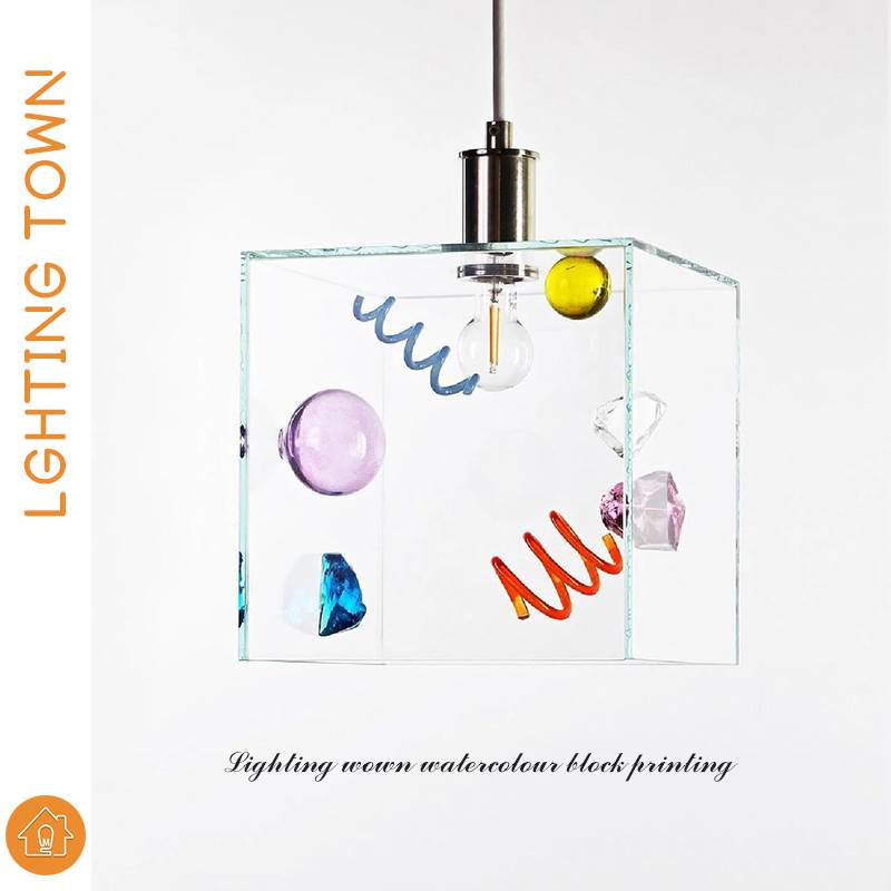 多巴胺玻璃小吊灯床头儿童女孩房玄关餐厅卧室咖啡厅简约鱼线灯具