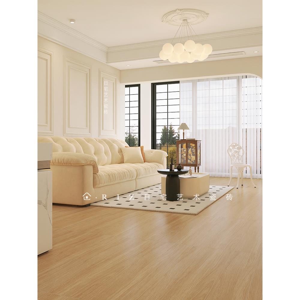 木纹砖地砖200x1200客厅瓷砖柔光防滑原木奶油风20仿木地板60x120