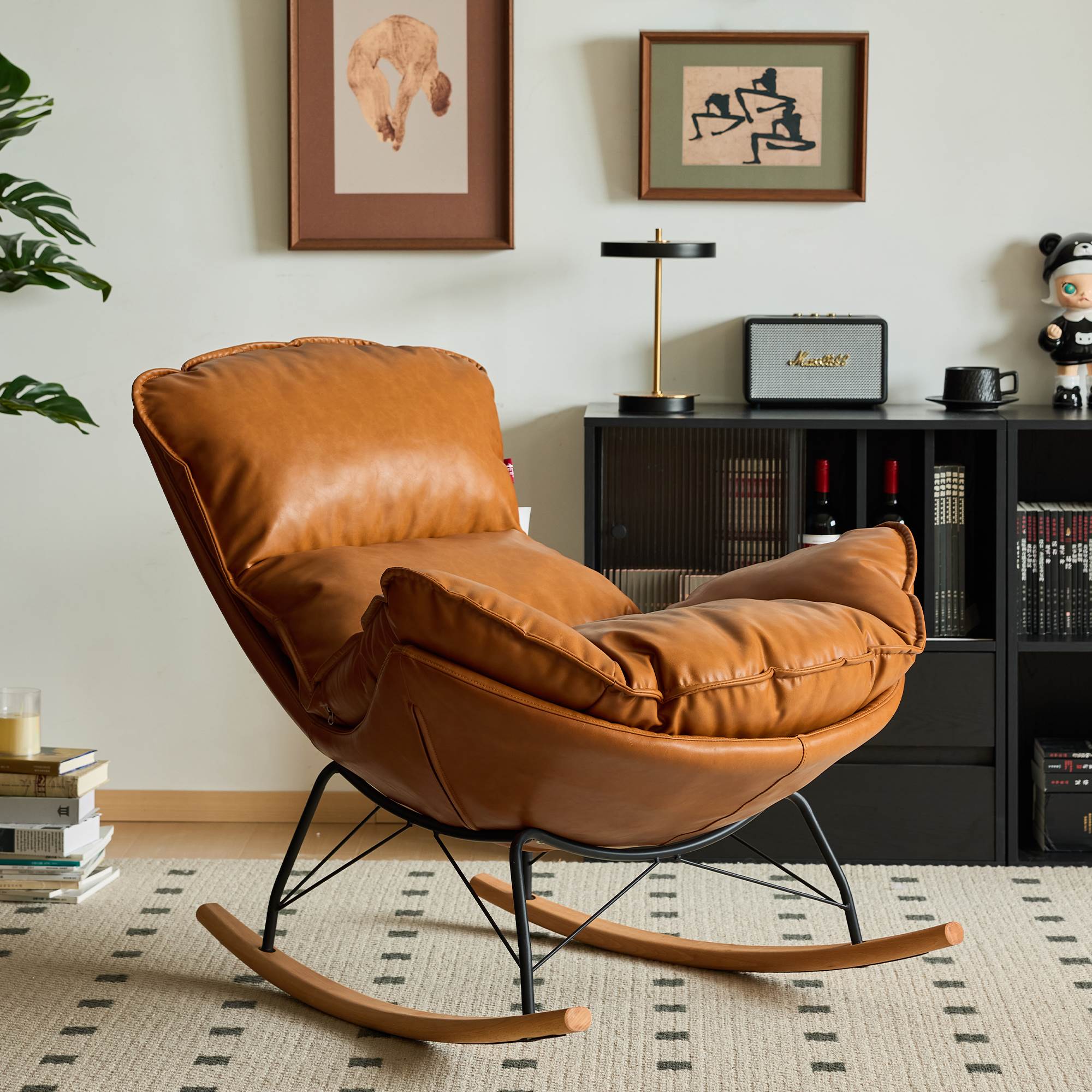 小四摇椅躺椅沙发中古风休闲家用摇摇椅单人懒人沙发卧室懒人椅子