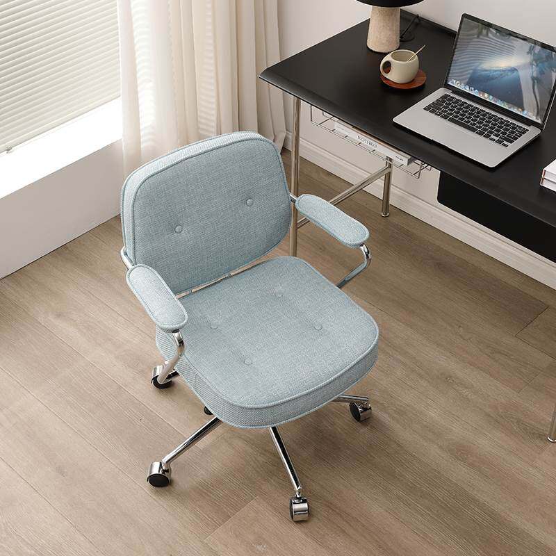 亚麻布艺电脑椅子阿勒夫耶平替升降舒适久坐办公学习书桌书房转椅