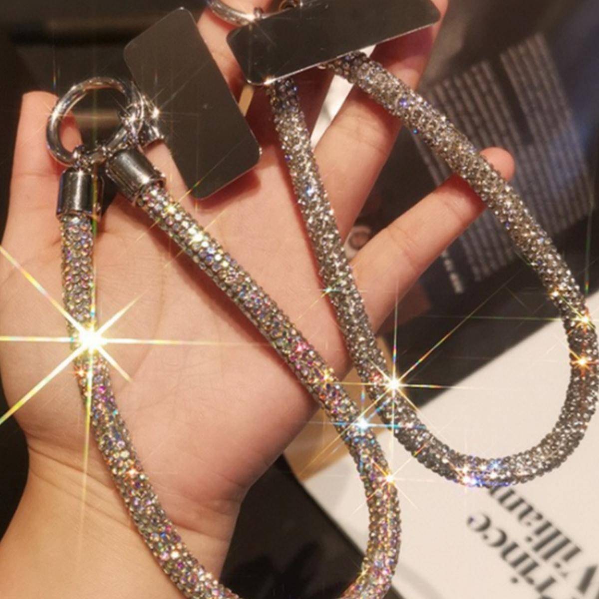 手机挂绳挂炼 炼 手机挂绳钥匙扣挂件高端奢华水钻闪钻钥匙扣挂颈