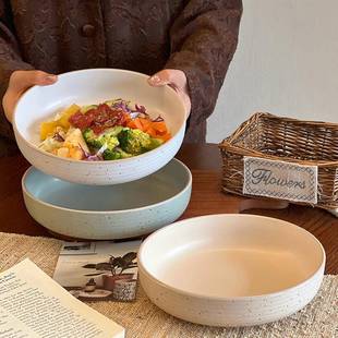 ins风泼墨碗陶瓷餐具家用大碗沙拉碗汤碗大号碗蔬菜沙拉盘子深盘
