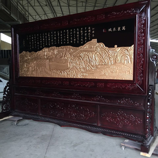 实木屏风定制木制客厅卧室镂空窗格色复古