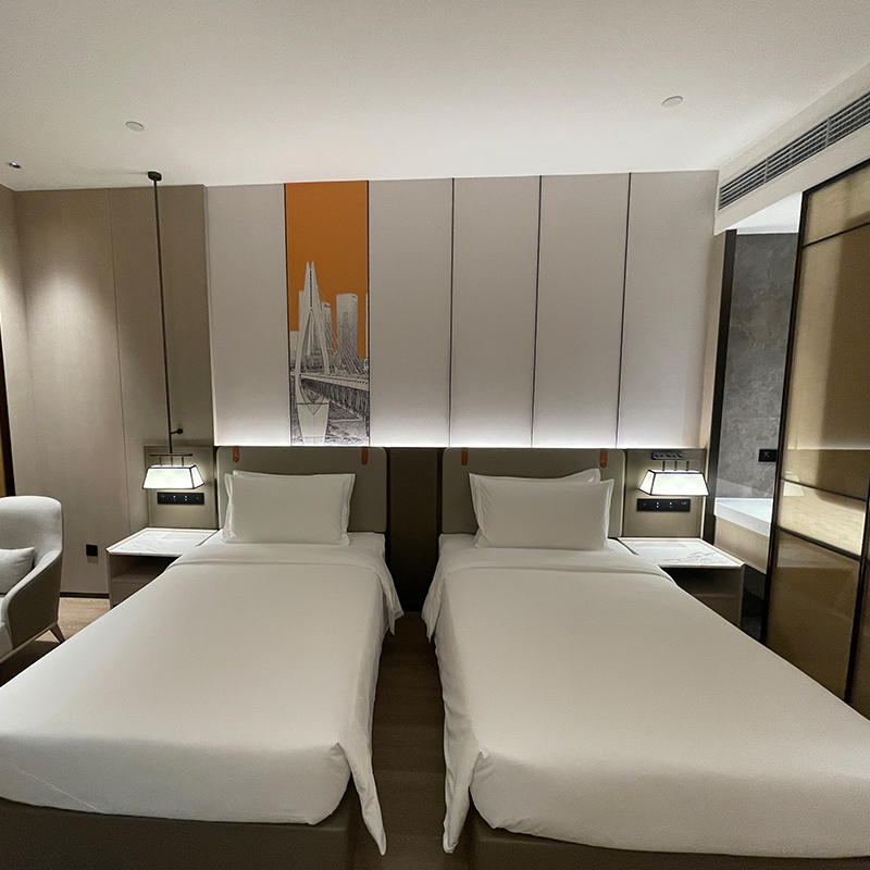 酒店宾馆标间床公寓民宿成全家具客房人床桌子电视柜定制